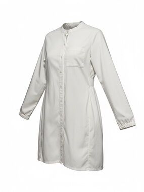 Athleta White Drift Poplin Button Front Mini Shirt Dress Waistband XS